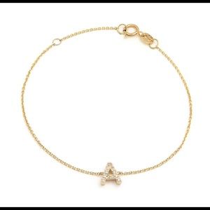 14kt Gold Diamond Initial Bracelet